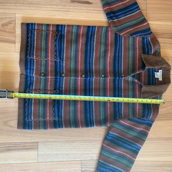 Robert Scott Striped Wool Jacket with Front Pockets, Size Large - Picture 6 of 6